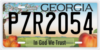 GA license plate PZR2054