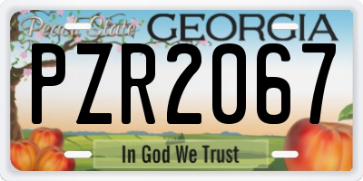 GA license plate PZR2067