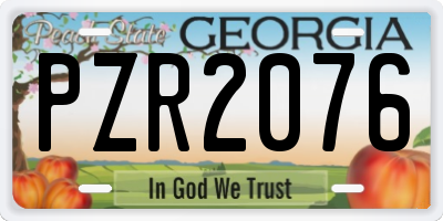 GA license plate PZR2076