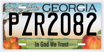 GA license plate PZR2082