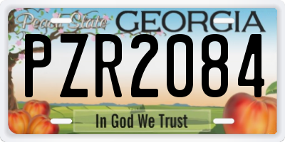 GA license plate PZR2084
