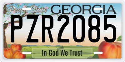 GA license plate PZR2085