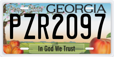 GA license plate PZR2097