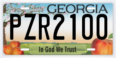 GA license plate PZR2100