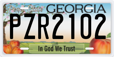 GA license plate PZR2102