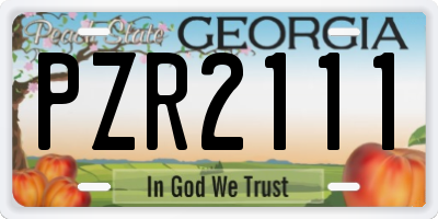 GA license plate PZR2111