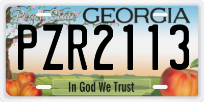 GA license plate PZR2113