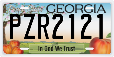 GA license plate PZR2121