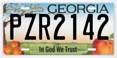 GA license plate PZR2142