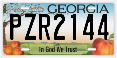 GA license plate PZR2144