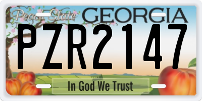 GA license plate PZR2147