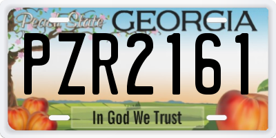 GA license plate PZR2161