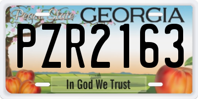 GA license plate PZR2163