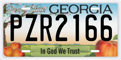 GA license plate PZR2166