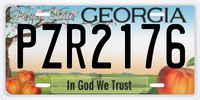 GA license plate PZR2176