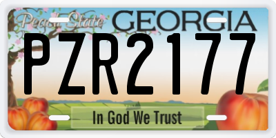 GA license plate PZR2177