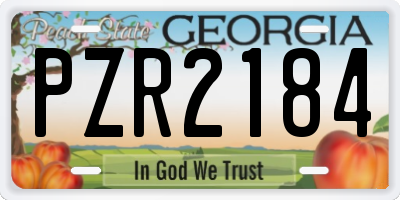 GA license plate PZR2184