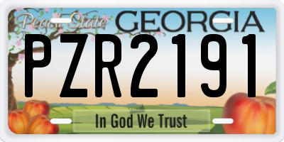 GA license plate PZR2191