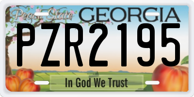 GA license plate PZR2195