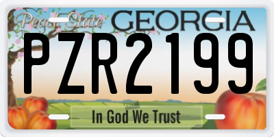GA license plate PZR2199