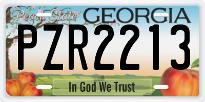 GA license plate PZR2213