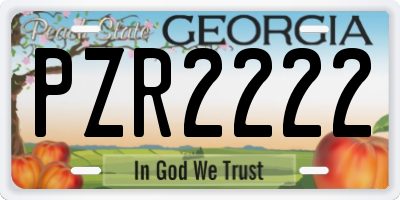 GA license plate PZR2222