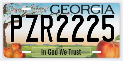 GA license plate PZR2225