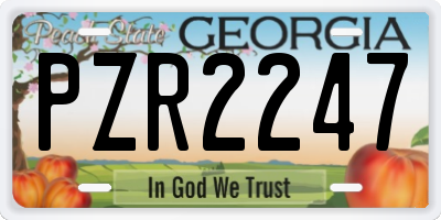 GA license plate PZR2247