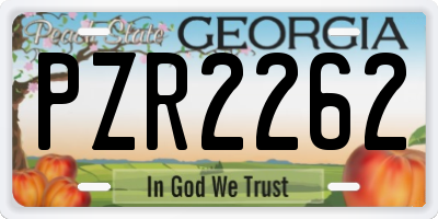 GA license plate PZR2262