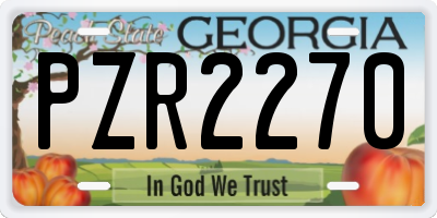 GA license plate PZR2270