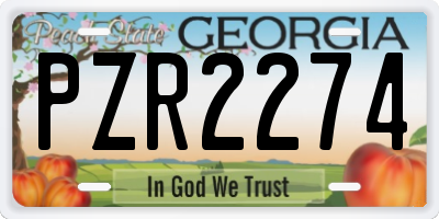 GA license plate PZR2274