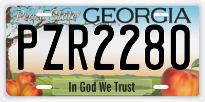 GA license plate PZR2280