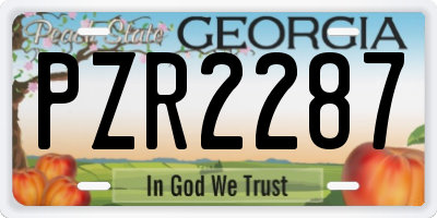 GA license plate PZR2287