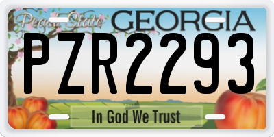 GA license plate PZR2293