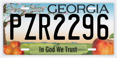 GA license plate PZR2296