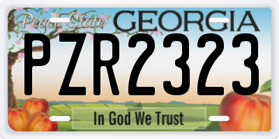 GA license plate PZR2323