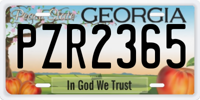 GA license plate PZR2365