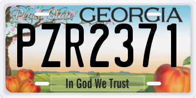 GA license plate PZR2371