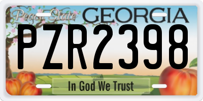 GA license plate PZR2398