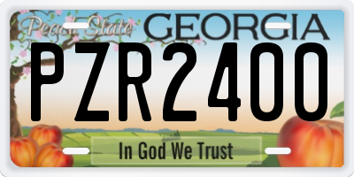 GA license plate PZR2400