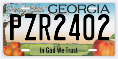 GA license plate PZR2402