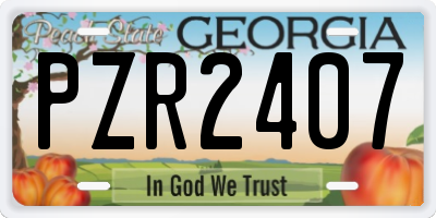 GA license plate PZR2407
