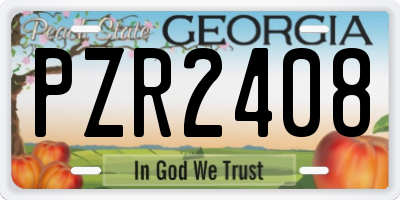 GA license plate PZR2408