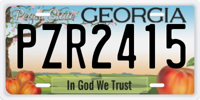 GA license plate PZR2415