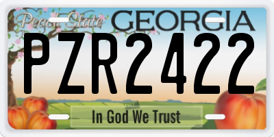 GA license plate PZR2422