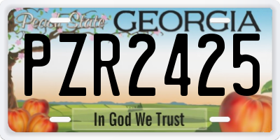 GA license plate PZR2425