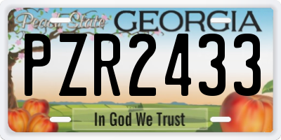 GA license plate PZR2433