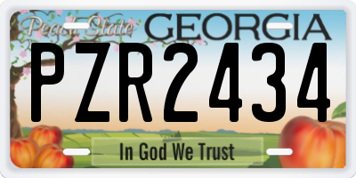 GA license plate PZR2434