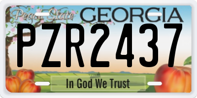 GA license plate PZR2437