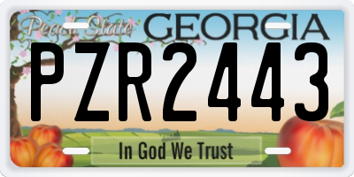 GA license plate PZR2443